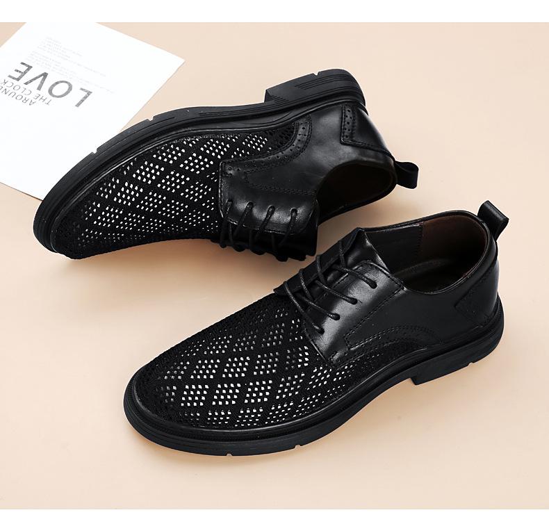 Men's Black Summer Strappy Sport Shoes with Breathable Flyknit Mesh & Lightweight Hollow Design
