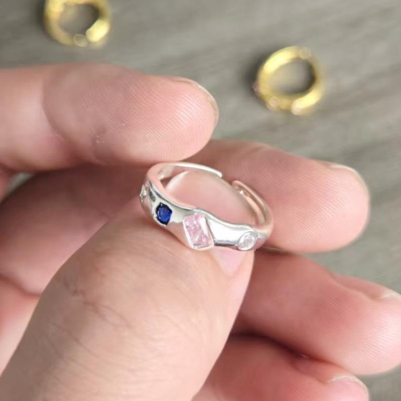 Colorful Love Ring Women's Korean Edition Fashion Personalized Sweet Open Mouth Rings