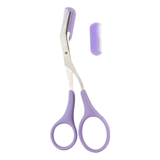 Yousheng Eyebrow Trimming Scissors with Comb Stainless Steel Non-Slip Precision Eyebrow Trimmer Men Women Brow Hair Removal Grooming Tool