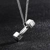 New Gym Dumbbell Pendant Necklace Bodybuilding Necklace Men and Women Sports Barbell Dumbbell Gift Holiday Gift S403