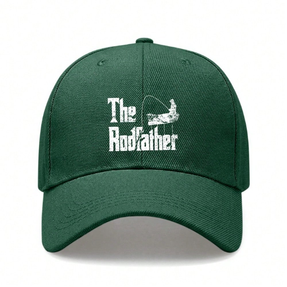 [Dad Hat Fishing] The Rodfather Print Polyester Adjustable Casual Outdoor Sports Baseball Cap For Men Women Father's Day Gift