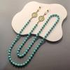 Imitation Turquoise Long Bead Chain Anti Slip Design Glasses Hanging Rope  For Women