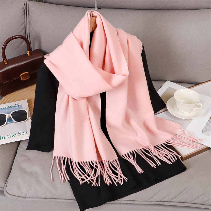 69 Colors Winter Scarf for Women Warm Cashmere Scarves Hijab Solid Lady Long Shawl Wrap Female Pashmina Bandana Poncho Stoles