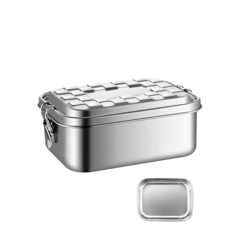 

Rectangular Lunch Container 1/2/3 Compartment Food Storage Box Dinnerware Fresh-keeping Box Picnic S-1 Grid