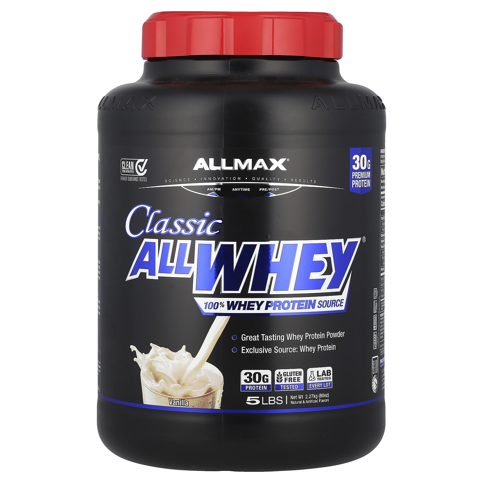 

Classic Allwhey®, 100% Whey Protein, Vanilla, 2.27Kg (5Lbs)
