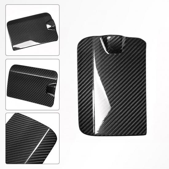 Jogon Real Carbon Fiber Fuel Door Gas Tank Trim Cover for Ford Bronco Raptor 2021 2022 2023 2024 2025, Exterior Body Side Fuel Tank Cap (Glossy CF)