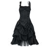 Women's Plus Size Gothic Corset Dress Vintage Lace Up Ruffle Layered Halloween Cosplay Prom Evening Party Formal Dress