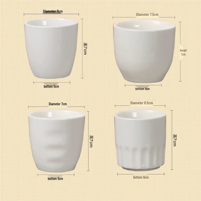 Thickened Ceramic Restaurant Tea Cups (10-Pack)