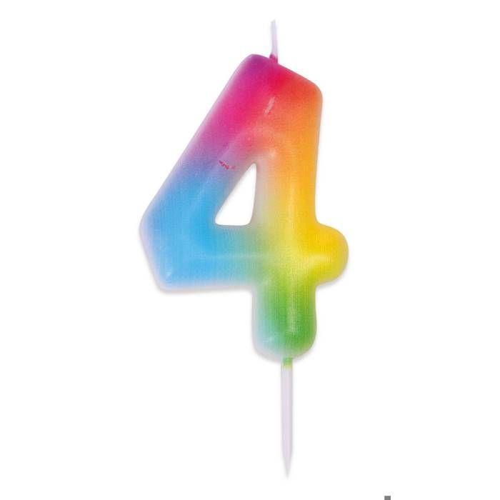 Bougie Anniversaire - PTIT CLOWN - Chiffre 4 - Multicolore