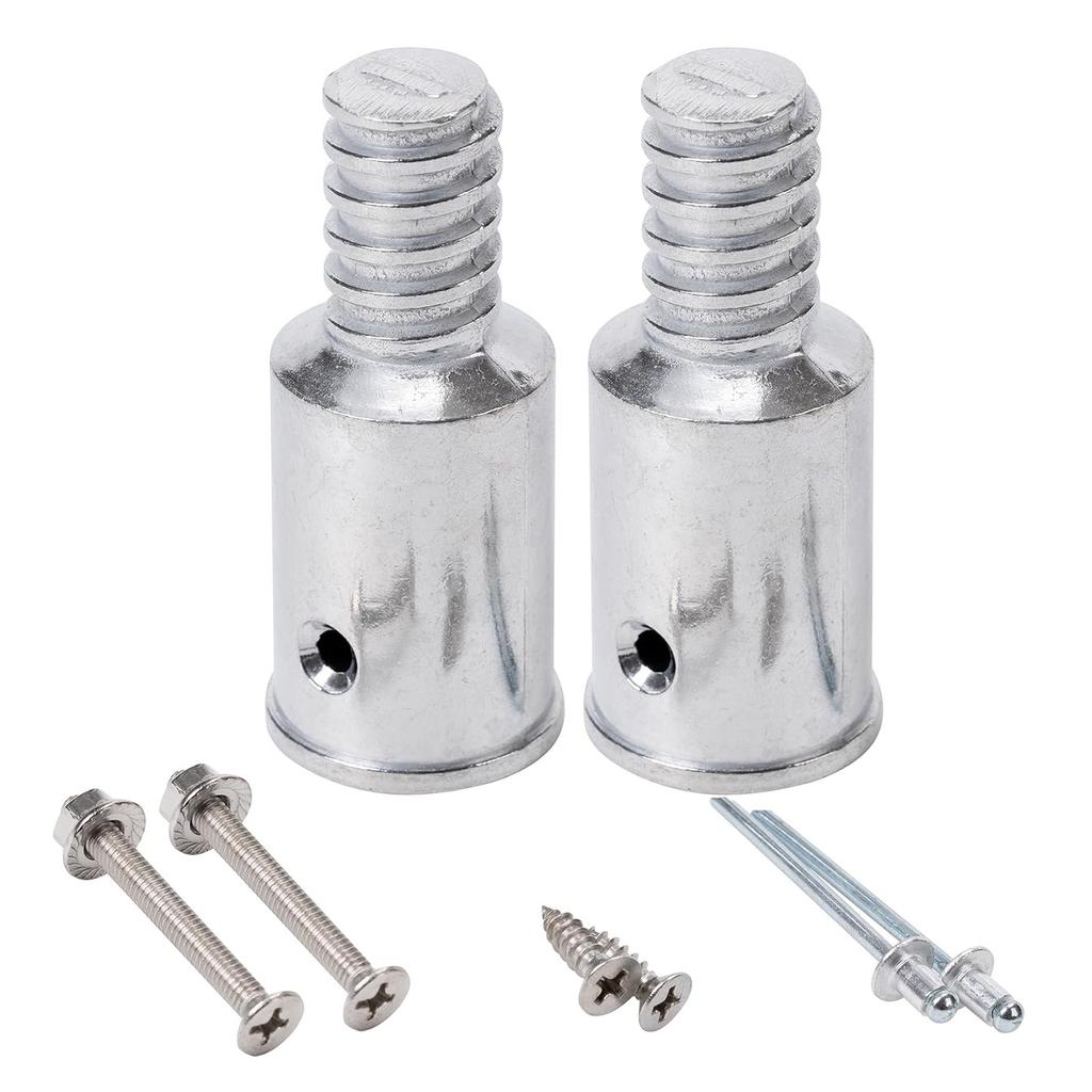 1 Inch Threaded Tip Replacement Extension Rod Repair Broom Handle Threaded End 2pcs set