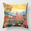 Vibrant Mediterranean Scenes Printed Pillowcase Pattern Cushion Cover Suitable for Sofa Bedroom Car Pillow Cover