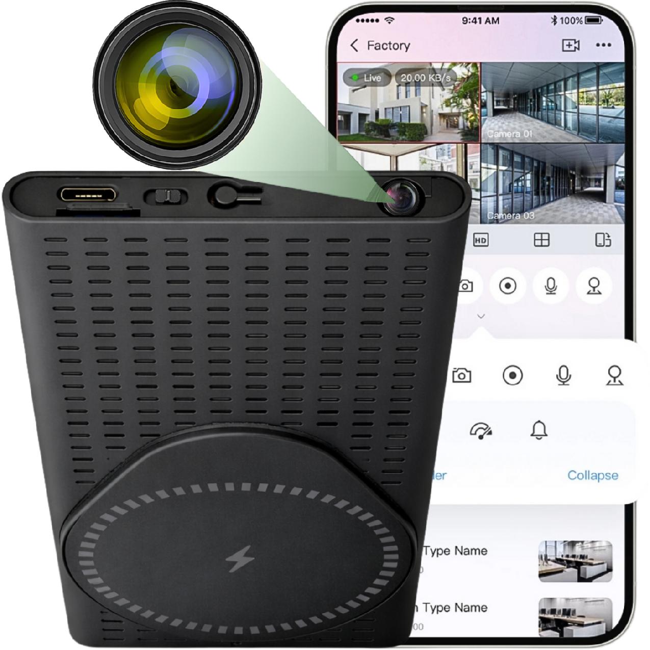 Mini kamera H12 WiFi power bankā