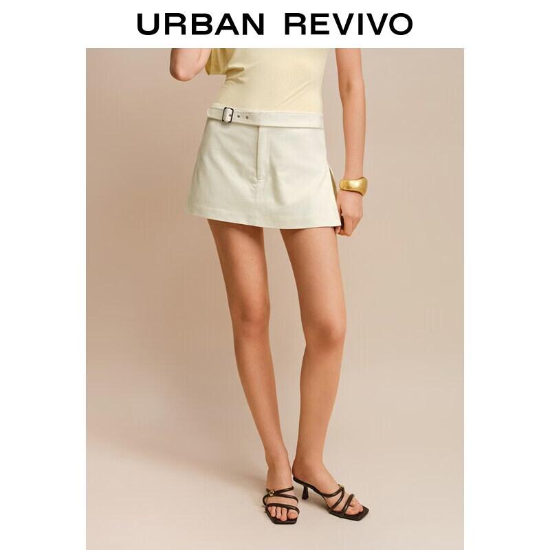 UR 2026 Autumn Women s Metal Waistband Side Slit Shorts XXS
