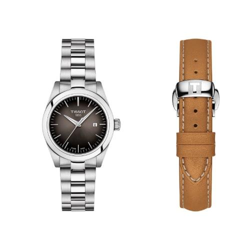 Tissot T-My Lady Quartz Watch with Leather Strap, Officially Imported, T1320101106100, Women's, Gray Dial