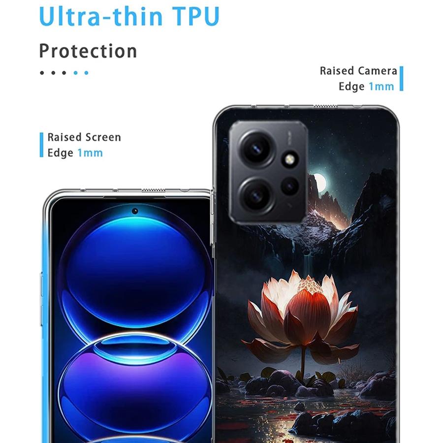 Buddhist Fire Lotus Phone Case For Redmi Note 14 15 Pro 5G 13 12 Pro Plus 11 11T 11E 11S 10 Pro 10S 9 9S Cover Cell Clear TPU Ca