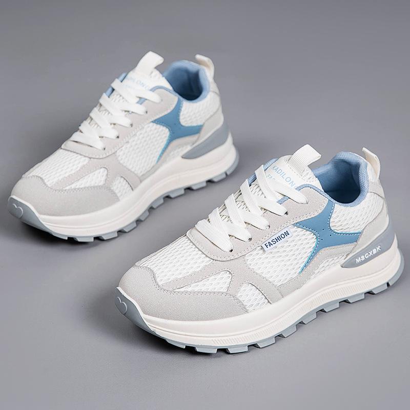 Women's Breathable Mesh Shoes for Autumn and Winter Wear-resistant Thick Soled Shoes Comfortable Height Increasing Sneakers