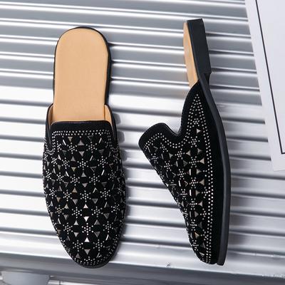 Scarpe da Uomo in Pelle Nuovi Designer Moda Casual Marca di Lusso Sandali da Guida Ufficio Mules Loafers Slip on Piatti Mezza Pantofola