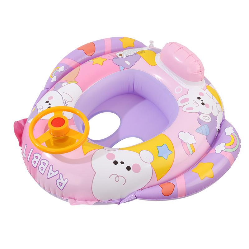 Inflatable Kids' Airplane Swim Ring with Steering Wheel & Horn
