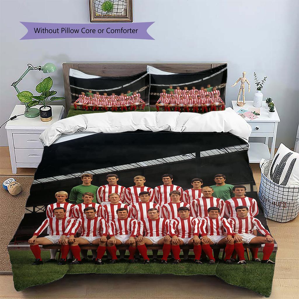 Sunderland AFC Player Pattern Bedding Home Decoration Birthday Gift ( 1 duvet cover + 2 pillowcase, without core),fan merchandise.