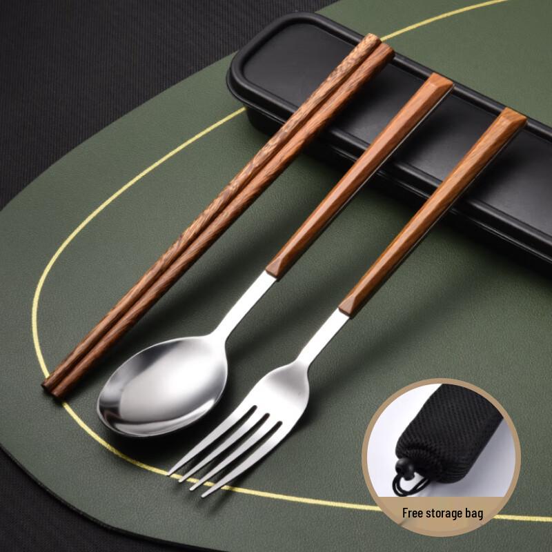 DX Stainless Steel Wenge Wood Imitation Handle 5-Piece Cutlery Set
