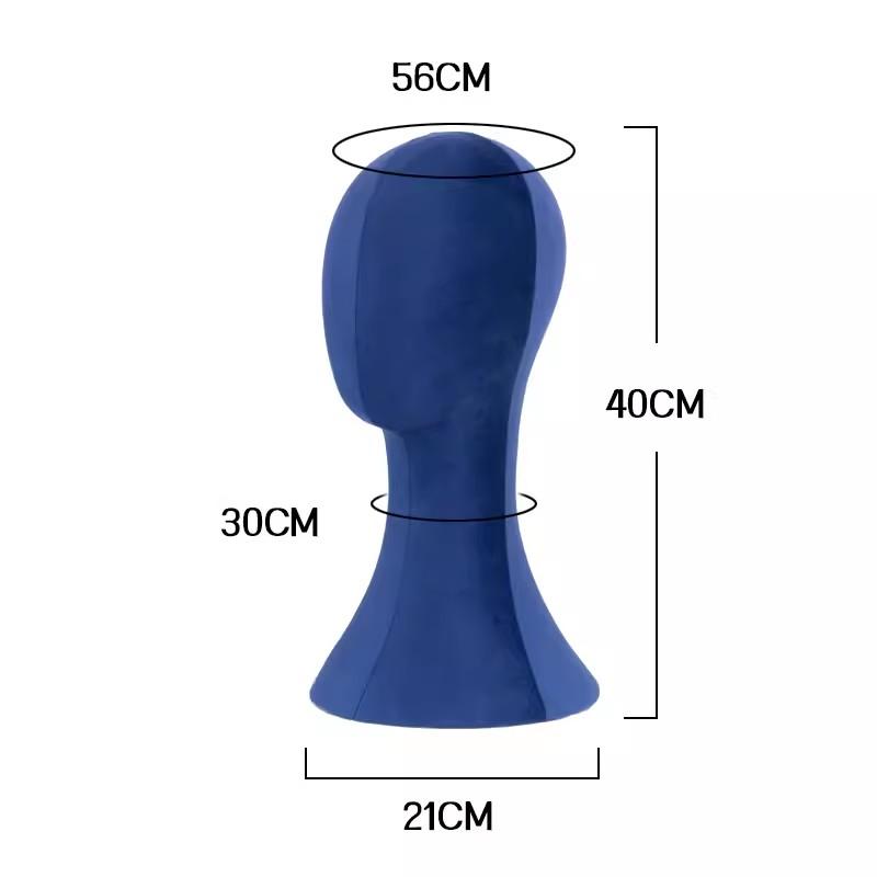 Color Velvet Fabric Cover Female Mannequin Head For Hat Wigs and Jewelry Display