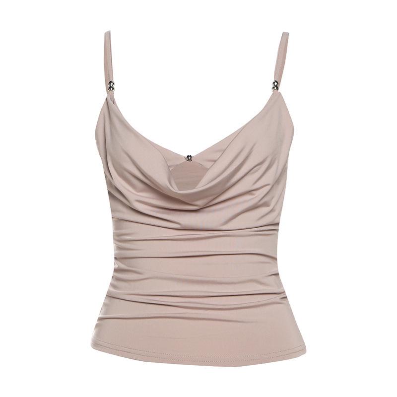 European Summer 2025: Sexy Versatile Swing Neck Camisole for Women Small