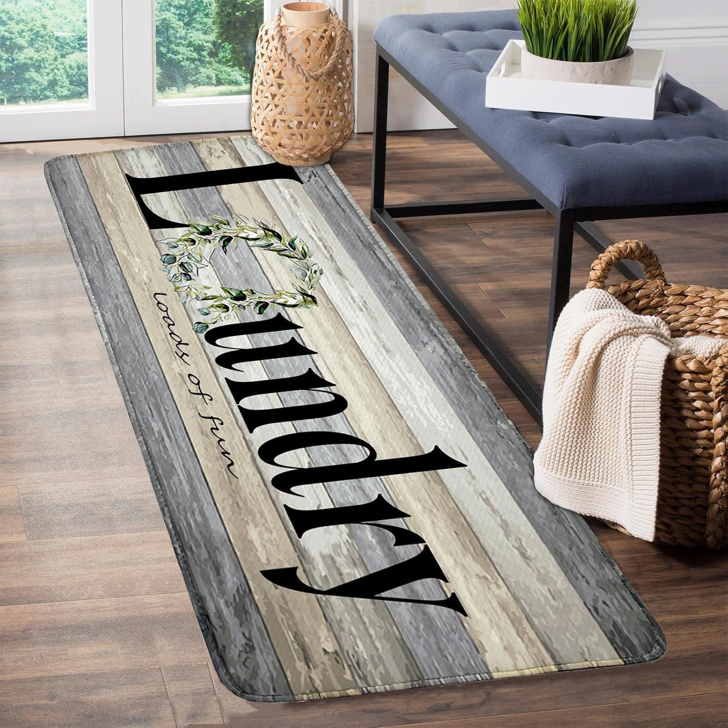 

Letter Kitchen Mat, Kitchen Three Piece Set Foot Mat Entrance Door Decoration Mat Bathroom Floor Mat 40*60cm [crystal velvet material]