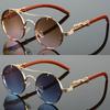 2 Pairs Per Set Round Sunglasses Fashion Vintage Double Bridge Gradient Multicolor Shades Women Luxury Design Casual Sun Glasses