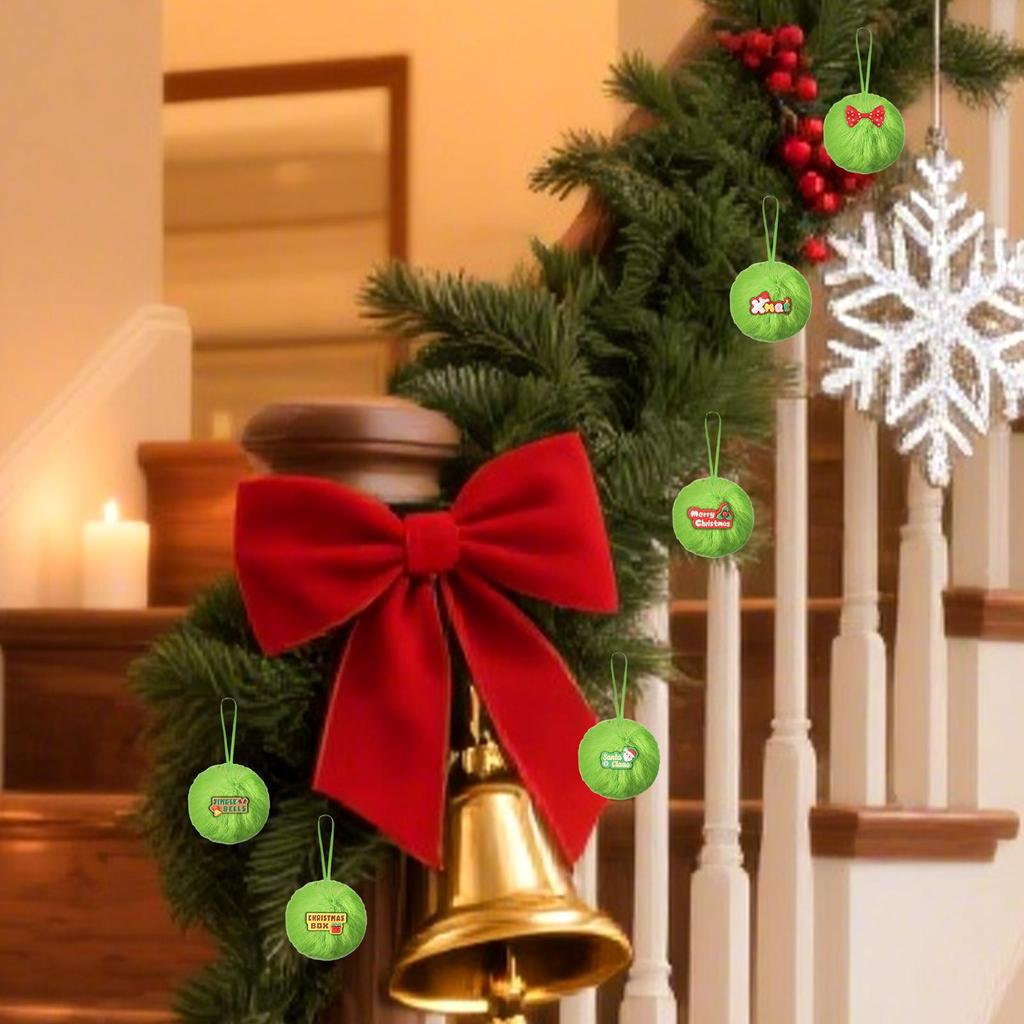 Christmas Ornaments Ball Home Indoor Plush Ornament Decor Weather-Resistant Soft 2.4 Inch Ball For Garden Stair Fireplace