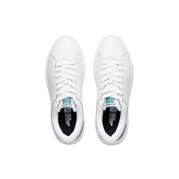 Li Ning COMMON 70s Antypoślizgowe Odporne na ścieranie Niskie Buty Skateboardowe Męskie Białe Zielone AGCT043-3