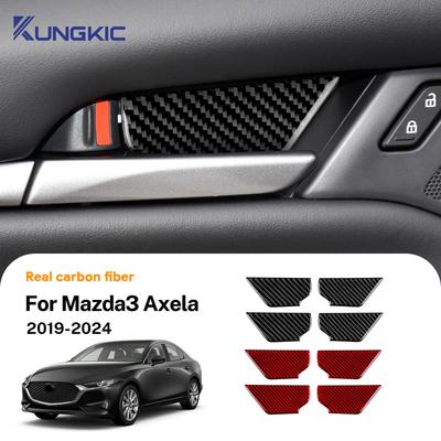 For Mazda 3 BP 2019-2025 Mazda CX30 2020 2021 2022 2023 2024 2025 Real Soft Carbon Fiber Car Inner Door Bowl Panel Trim Sticker.