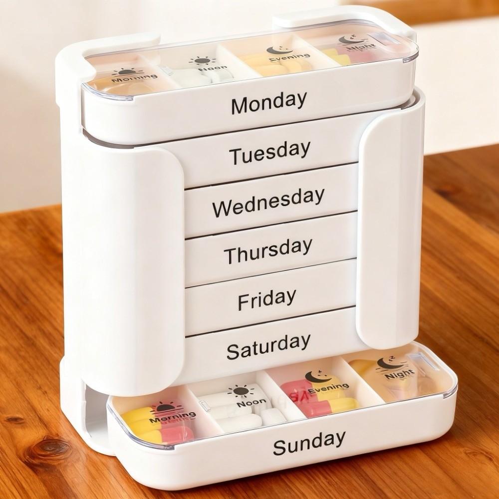Large Capacity Weekly Pill Organizer Sealed Travel Pill Case 7-Day Pill Box  Travel Home Use