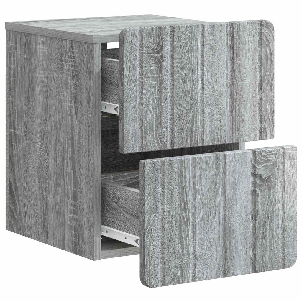 Wall Mounted Nightstand Grey Sonoma 33 x 34.5 x 43 cm