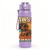 1PC Paws And Waves Surf Dog 750ml Color Plastic Sports Water Bottle Leakproof Flip Straw Lid Suitable for Sports Office Home Use
