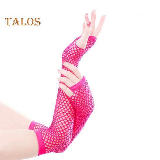 1 Pair Performance Gloves Hollow Out Fishnet Thin High Elasticity Fingerless Thin See-through Cosplay Club Party Festivals Gloves