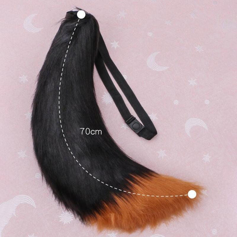 Adjustable Belt Fox Tail Cat Fur Furry 70cm Anime Fox Tail Cosplay Prop Carnival Party Xmas Anime Accessories Halloween Costume
