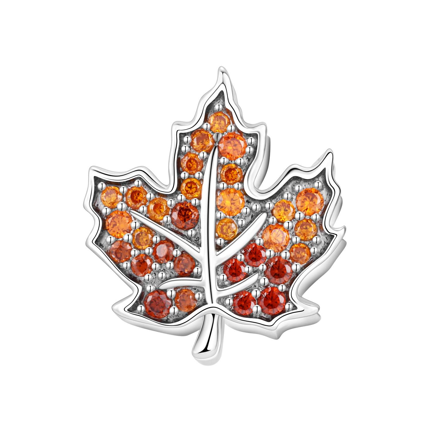 Copper Autumn Maple Leaf Original Pendants Bracelet Charms Jewelry Party Beads Diy Trendy Gifts Accessory