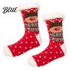 Non Slip Slipper Socks Christmas with Grips for Women Men Thickened Plush Lined Holiday Gift Her Socks Non-slip Winter Thermal Living Room