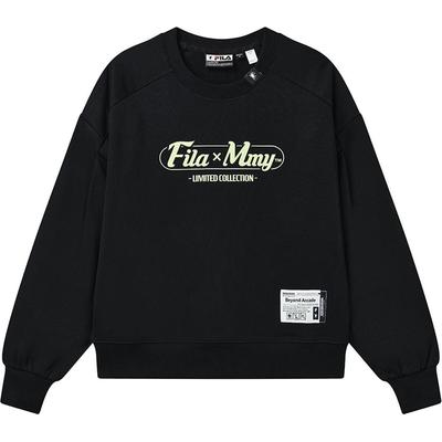 Fleece Pullover Letter Casual Long Sleeve Sweatshirt Women Sweatshirt Black F11W233203FBK
