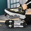 Transformable Dual-Use Roller Skates: 4-Wheel To Inline, Ice, & Walking Shoes