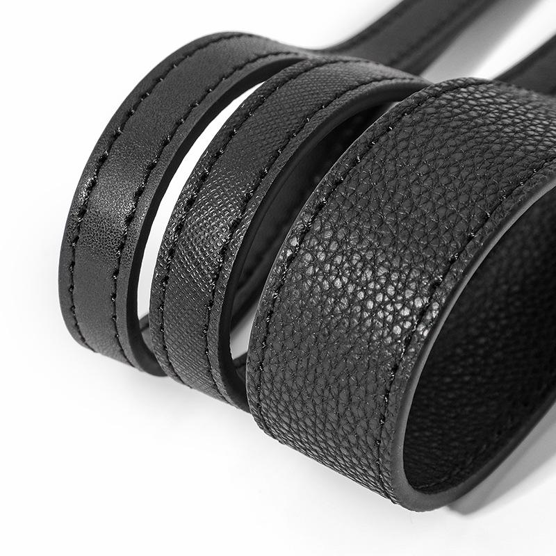 B-54 Black Leather Shoulder Strap with Spring Ring for DIY