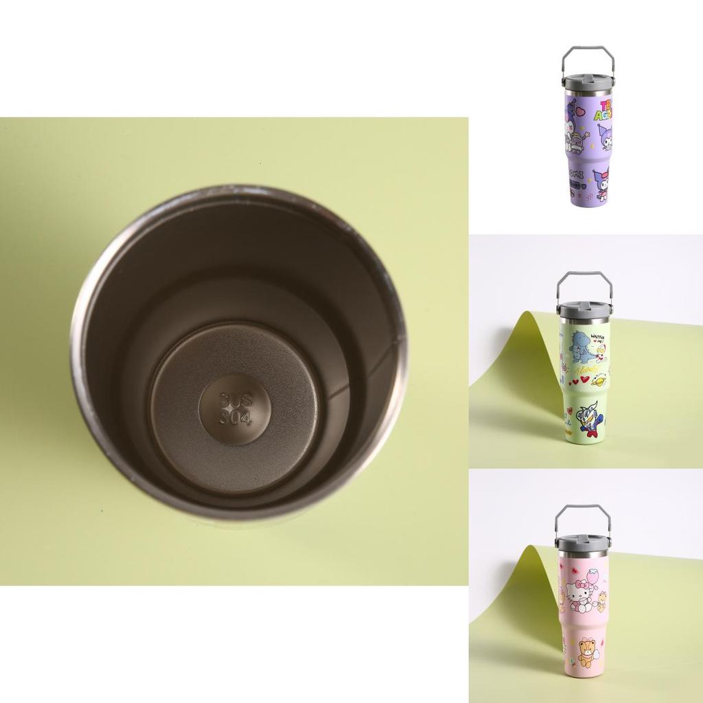 High-quality Cartoon Pattern Stainless Steel Vacuum Insulation Cup With Large Capacity 30oz