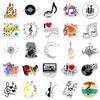 50-Piece Creative Music Notes Waterproof Stickers for Journaling, Deco, Suitcases, and Phone Cases