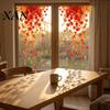 Maple Leaf Glass Decals 2Pcs Fall Window Clings, Hanging Decals, Reusable Autumn Atmosphere Clings Leaves Static Stickers for Thanksgiving Party