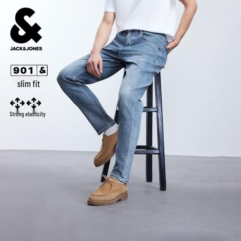 Jack & Jones Men's Trendy Washed Stretch Denim Jeans