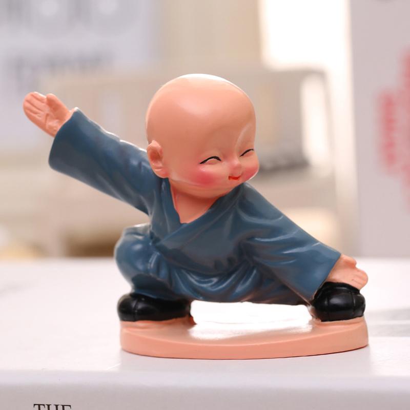 New 4pcs/set Monk Figurines Car Decoration Crafts,Car Ornament Buddha Boy Accessories Home Decor Kungfu Monks Figure