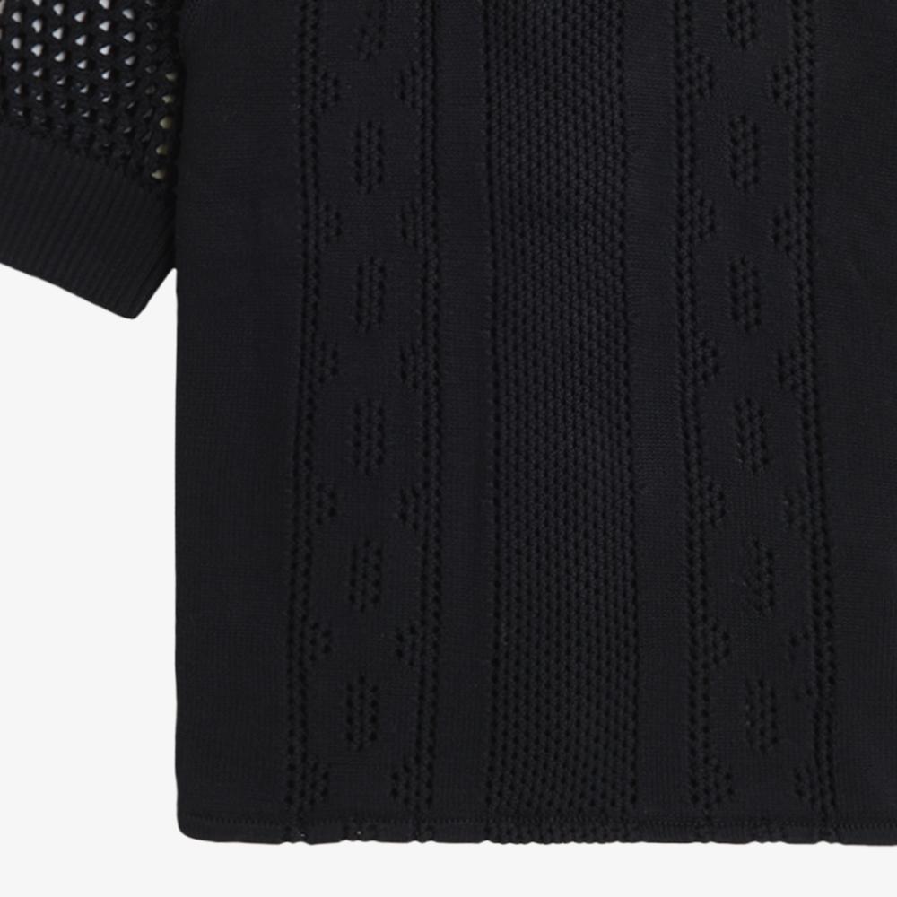 FRED PERRY [Womens] Open Knit Button-Through Shirt (102) Afpf2417115-102