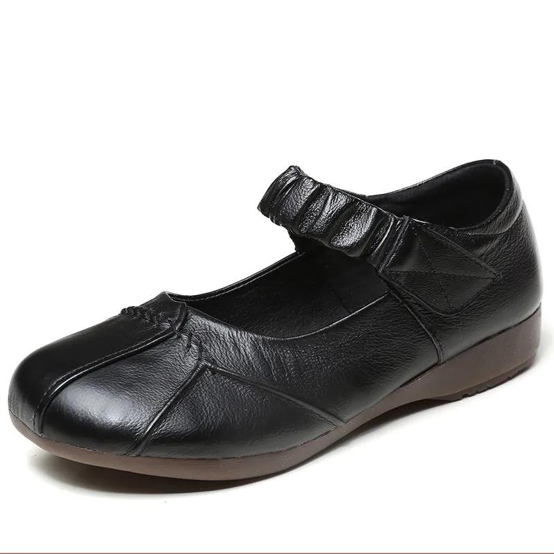 

Мама удобные осенние летние черные кожаные туфли для женщин на плоской подошве оксфорды мокасины балетки женские на плоской подошве 9