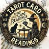 Acrylic Painting Vintage Tarot Card Readings Sign with Witch Black Cat and Crescent Moon Mystic Witchcraft Art Wall Decor for H