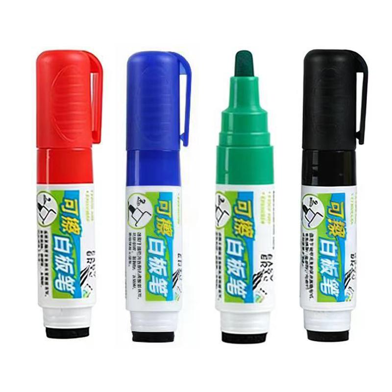 4color Whiteboard Marker With Eraser,2.0mm Nib,Erasable,High-Capacity,Safety,Non-Toxic,Office Meeting Teaching